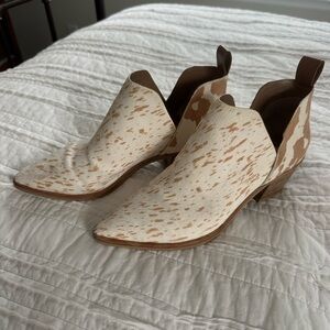 Dolce Vita Cow Print Ankle Boots